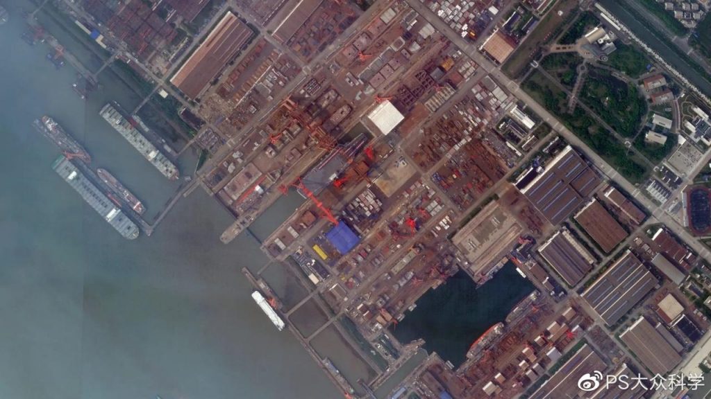 江南造船厂航母卫星照图片